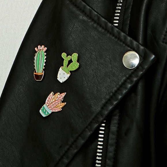 Funky Enamel Cactus 3 Pin Set - Picture 2 of 3